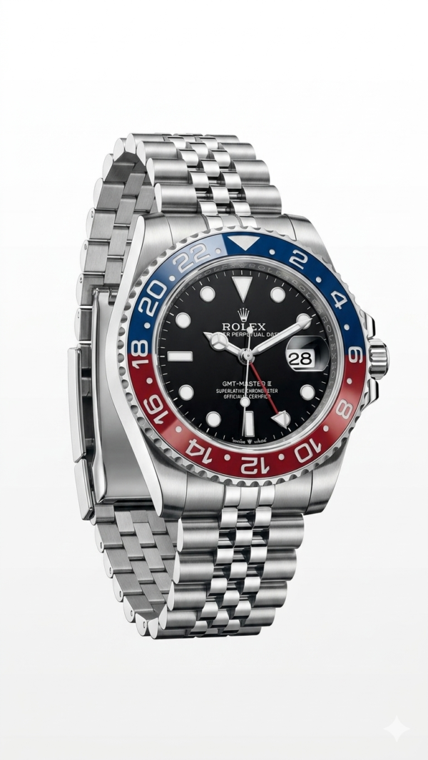 Rolex GMT-Master II Inspired "Pepsi" – Iconic Red & Blue Bezel with Jubilee Bracelet