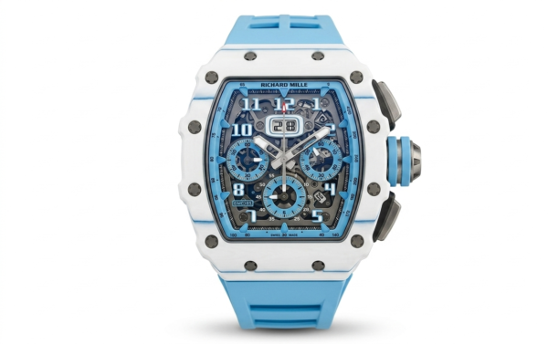 RM-Inspired Arctic Sky Edition – White Ceramic Look & Light Blue Sport