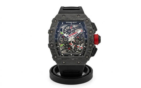 Men’s Richard Mille Inspired Tonneau Edition – Stealth Black & Red Sports Watch