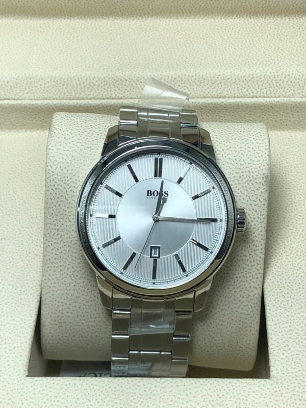 BOSS Silver Men’s Watch – Elegant Stainless Steel with Date Display