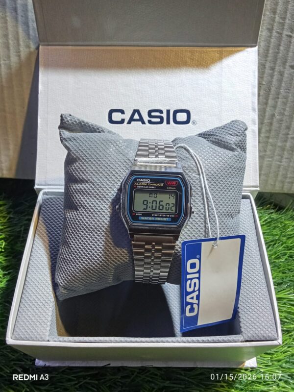Casio Classic Digital Men’s Watch – Stainless Steel Bracelet, Alarm, Chronograph & Water Resistant