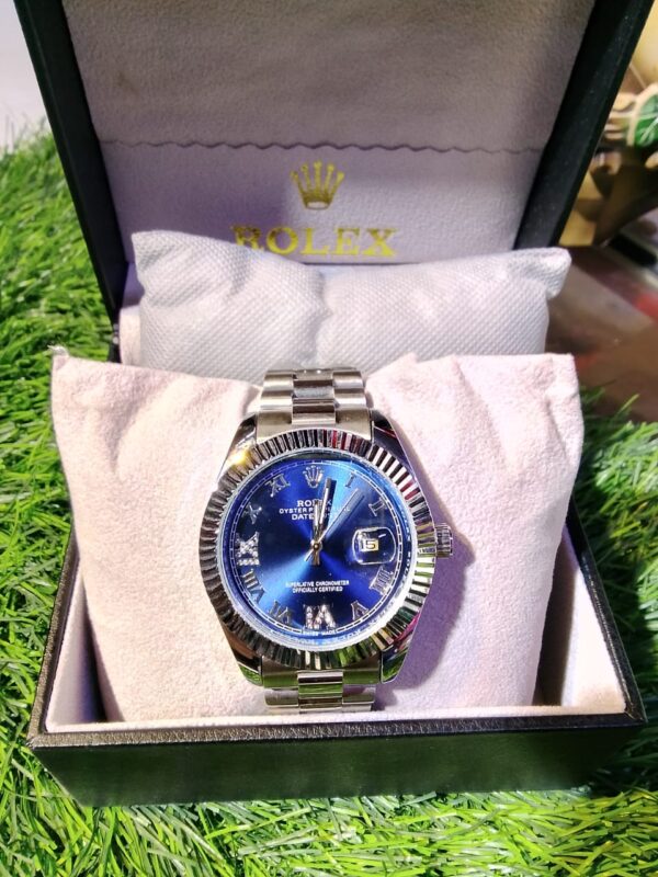 Rolex Datejust 41 "Azzurro" – Blue Sunray Dial with Roman Numerals & Fluted Bezel