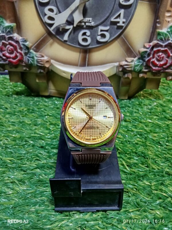 Tissot PRX Inspired Edition – Royal Gold Waffle Dial & Classic Brown Sport