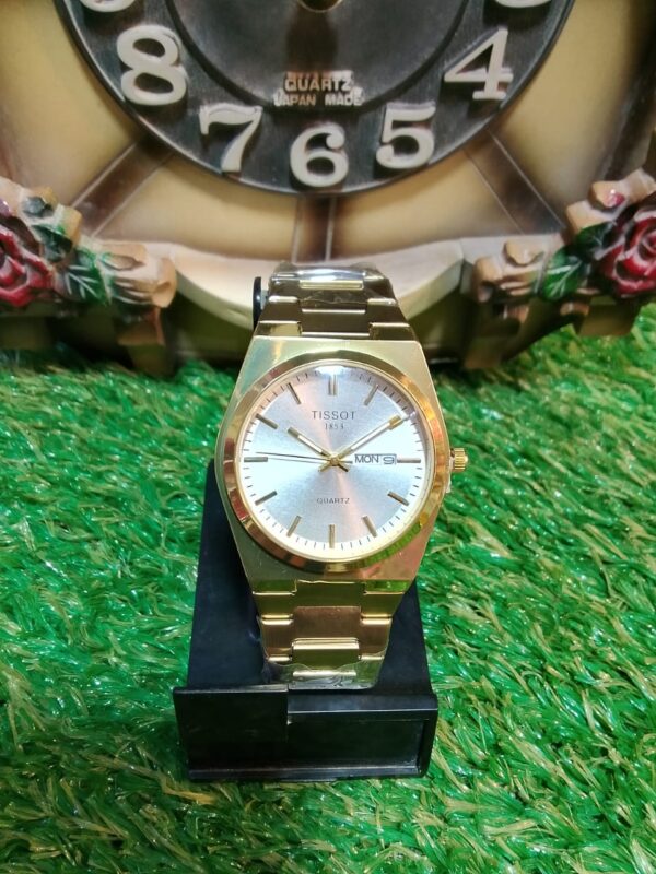 Tissot Inspired Golden Heritage Edition – Luxury White Dial with Full Steel Chain