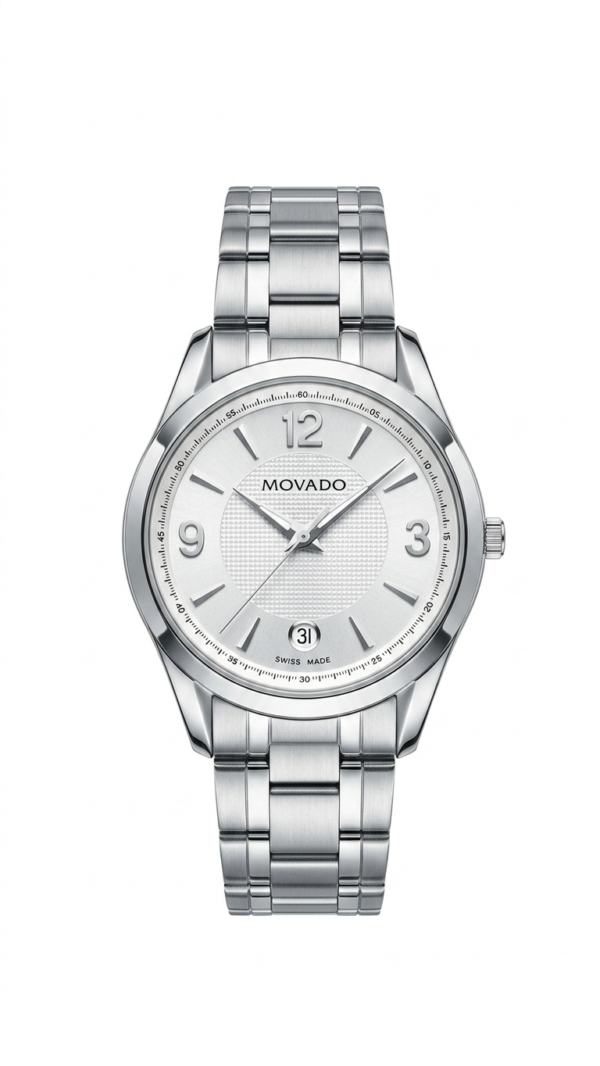 Movado Heritage Series Men's Swiss Quartz Silver Dial Stainless Steel Watch