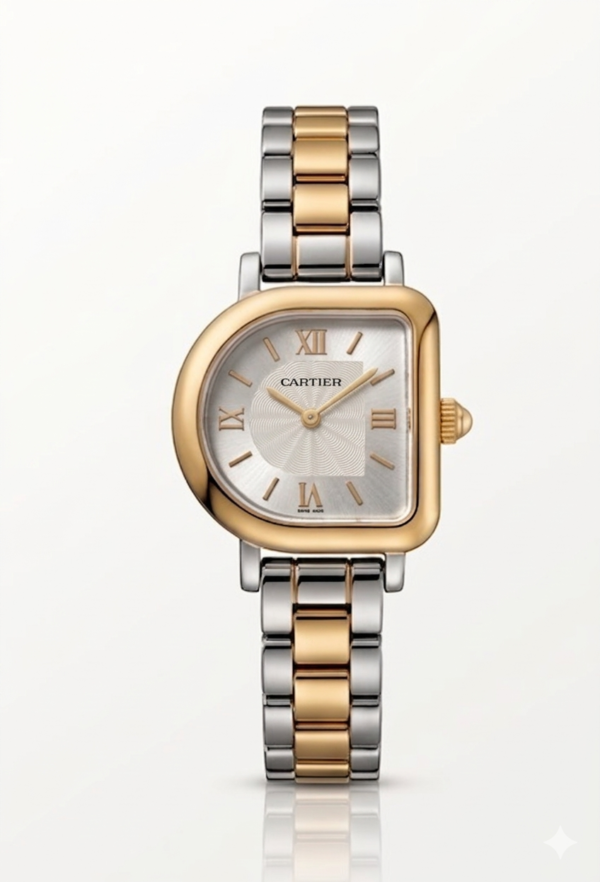 Premium Cartier Two-Tone Luxury Women's Watch – Silver & Gold Edition