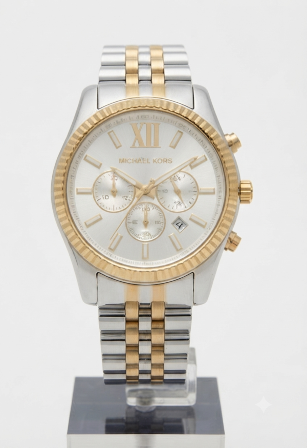 Michael Kors Men's Two-Tone Silver and Gold-Tone Chronograph Watch with Stainless Steel Bracelet
